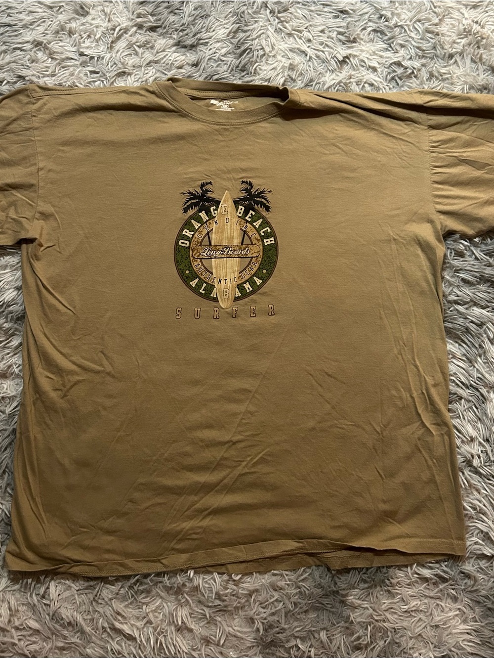 surf style Tan Graphic Surfer Tee